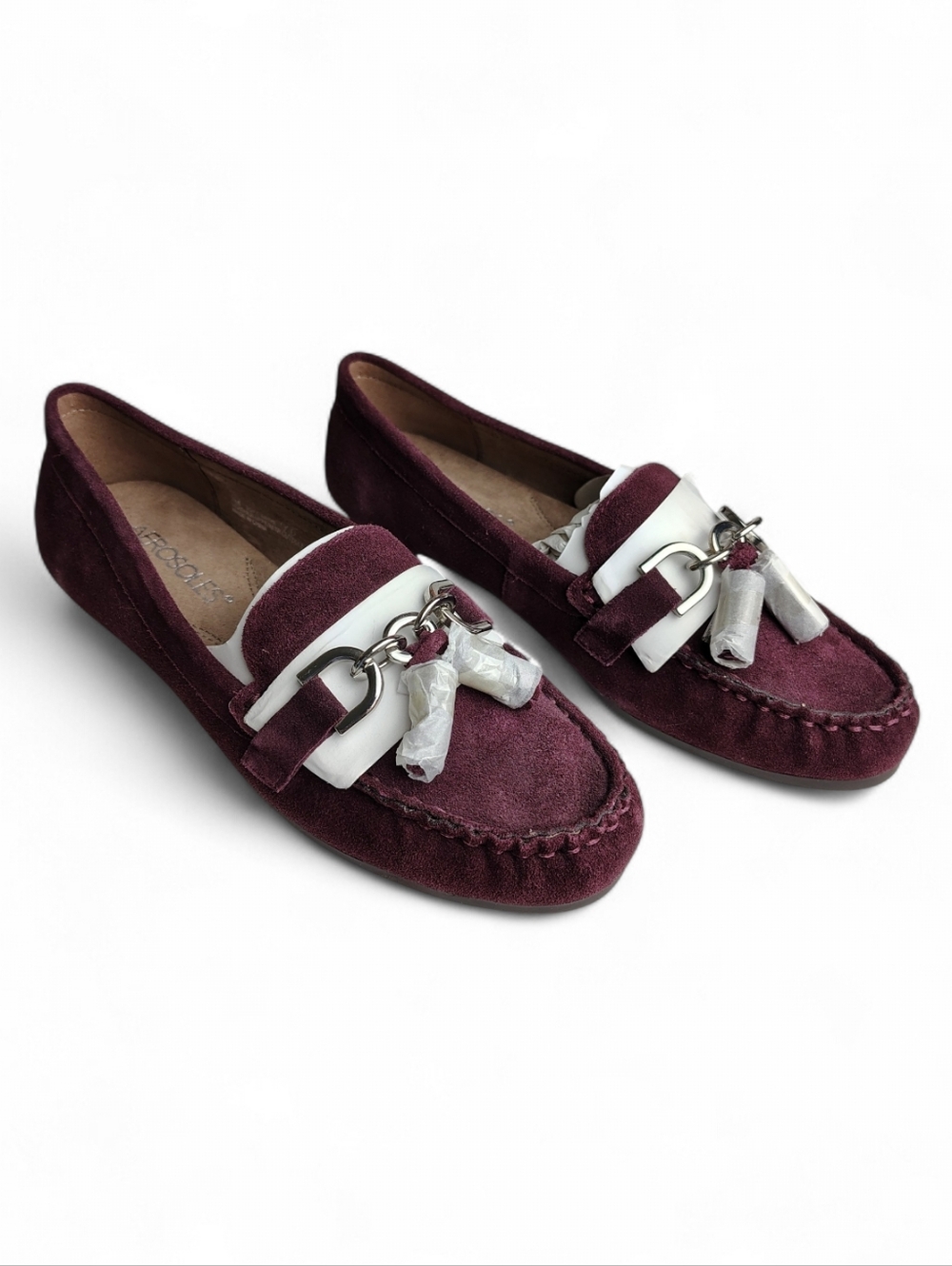 Aerosoles Wine Suede Driving Moccasin Loafers with Tassel Detail -NIB - 7